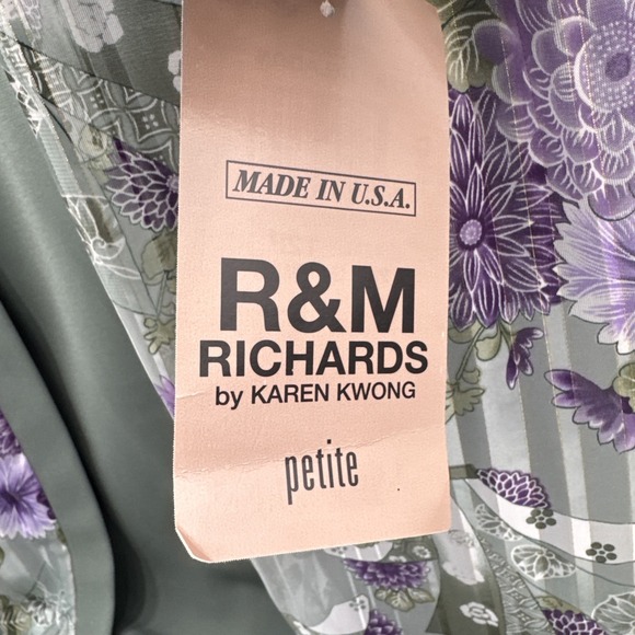 Vintage R&M Richards Dress set Purple&green 2 Piece Set With Necklace Sz 12P NWT - Picture 5 of 10